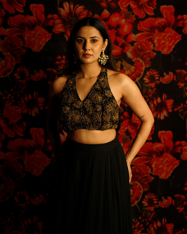 Amour Black Lehenga