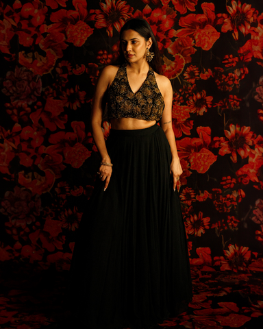 Amour Black Lehenga