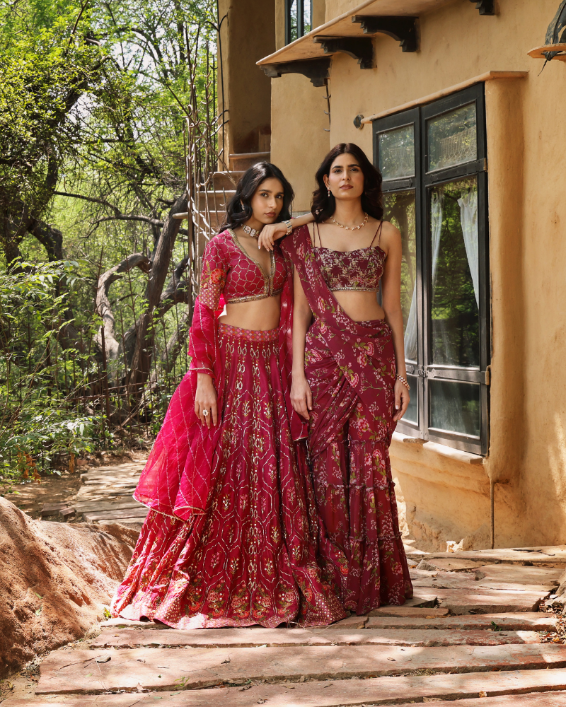 Roze Lehenga Set