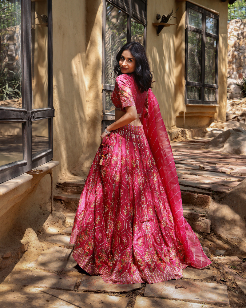 Roze Lehenga Set