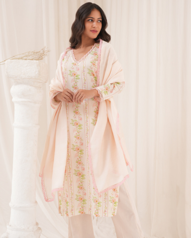 Crystal Peonie suit set with Dupatta