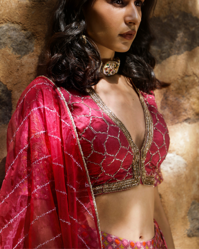 Roze Lehenga Set