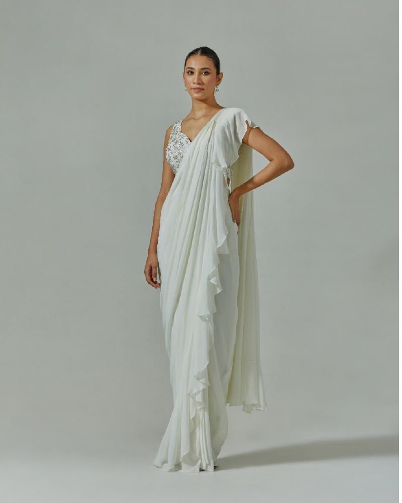 Pearled Ivory Sari