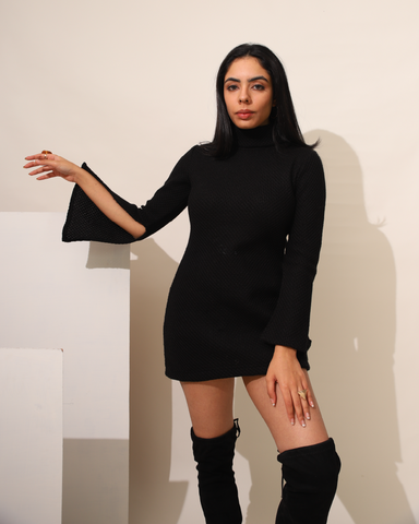 Jade Black Sweater Dress