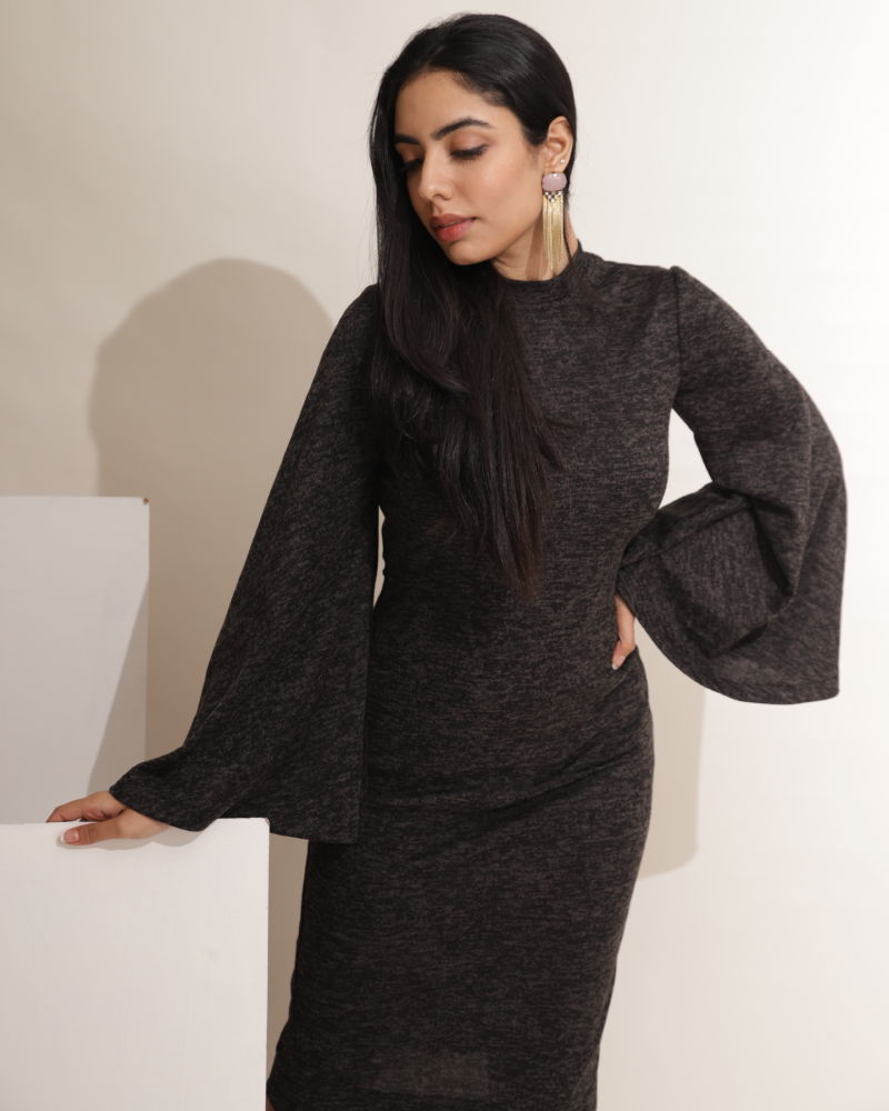 Midnight Umbrella Sleeve Dress